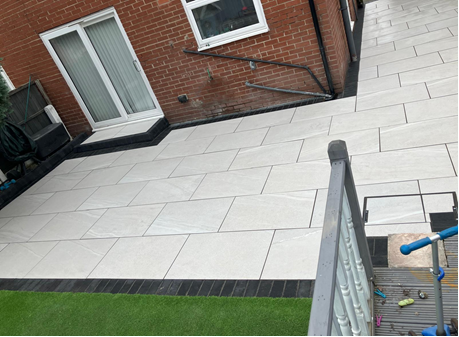 Porcelain pathway installation